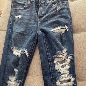 American eagle skinny destructive jeans light and dark super cute